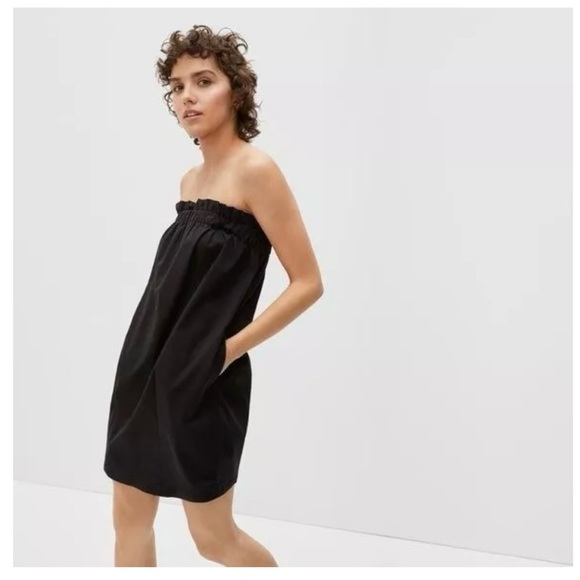 Never Worn Everlane The Paperbag Black Mini Dress Large - Picture 4 of 8